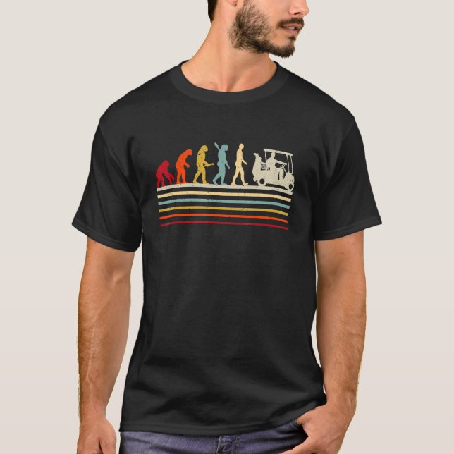 T-shirt Evolution Rétro De Man Golf Player Golfer 2 (Devant)