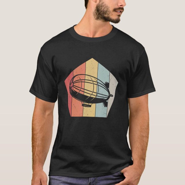 T-shirt Evolution Retro Zeppelin Dirigible Blimp Airship (Devant)