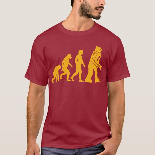 T-shirt Evolution Robot Sheldon Cooper Théorie Big Bang (Devant)