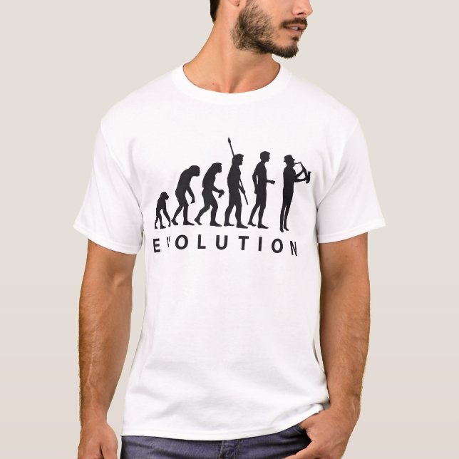 T-shirt evolution saxophone (Devant)