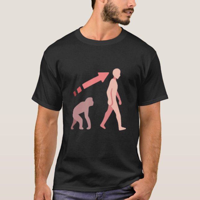 T-shirt Évolution science humaine homme singe histoire nat (Devant)