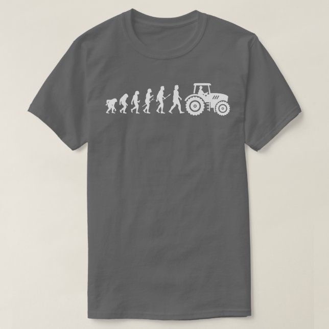 T-shirt Evolution Tractor Driver Farmer Agriculture Field  (Design devant)