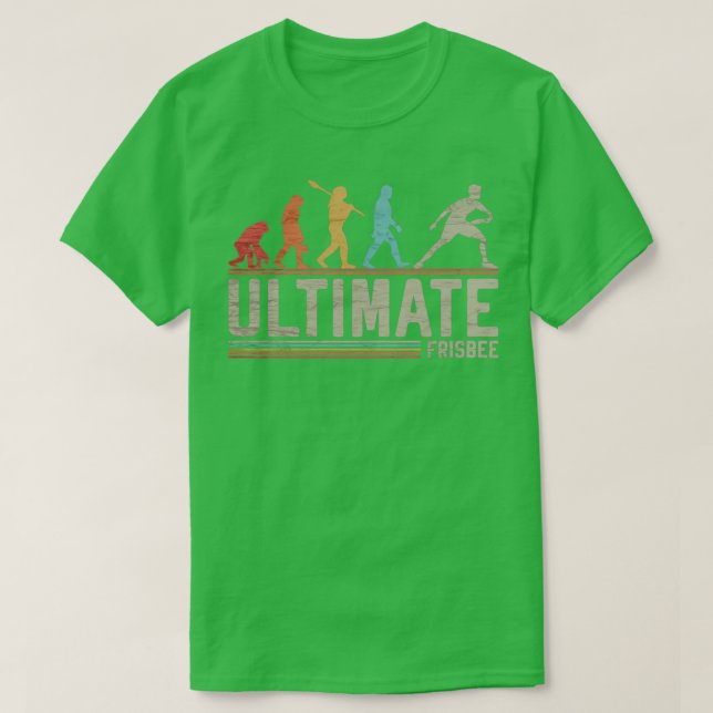 T-shirt Evolution Ultimate Frisbee Funny Flying Disk Sport (Design devant)