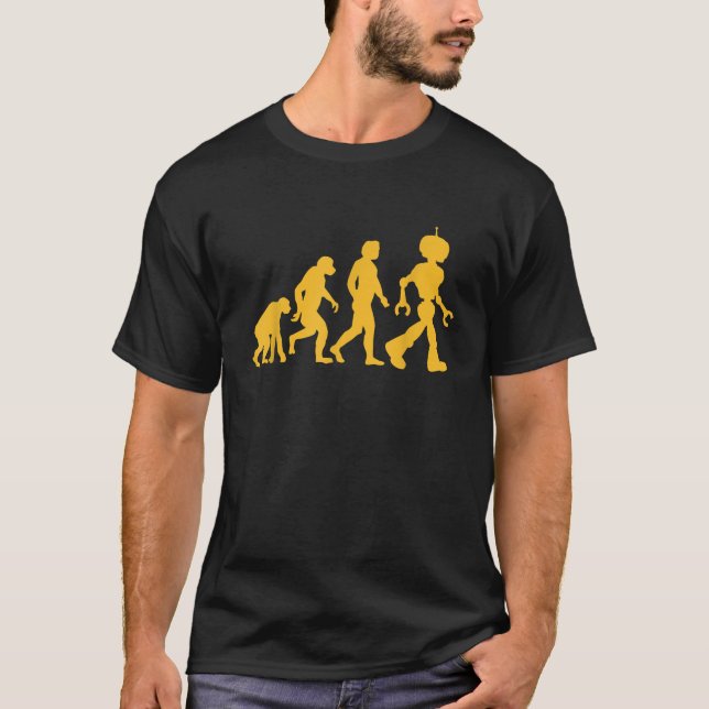 T-shirt Evolution vers Robot Funny Science Nerd Graphisme  (Devant)