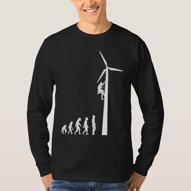 T-shirt Evolution Wind Turbine Energy Windmill (Devant)