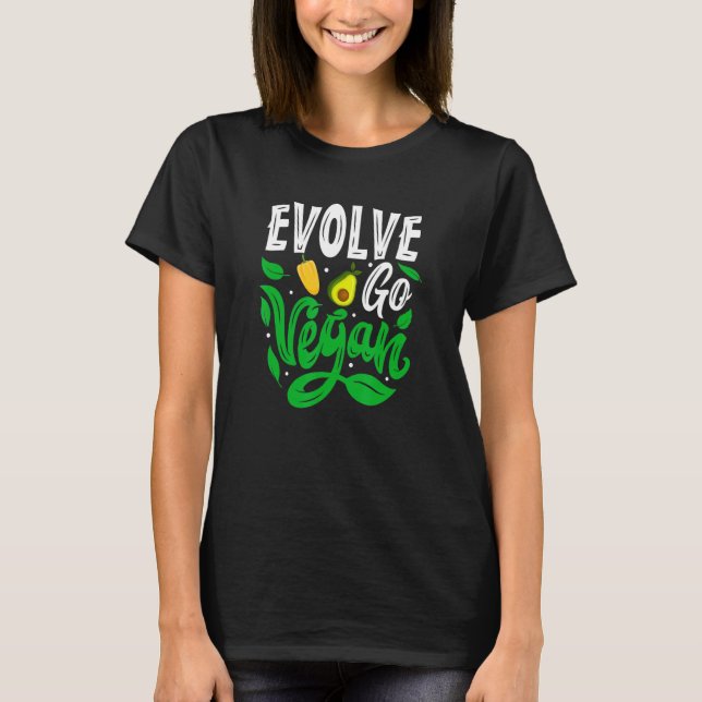 T-shirt Evolve, va Vegan, nourriture (Devant)