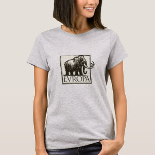 T-shirt Evropa Europa Mammouth Paléo hommes des cavernes E
