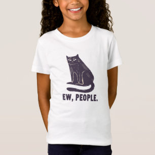 T-Shirt Ew, Gens Drôle Humour Introvert Meowy Chat Noir