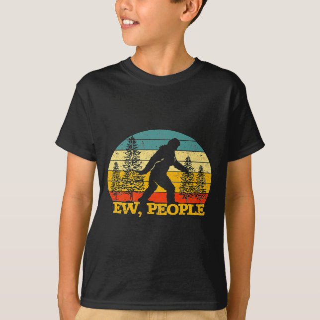 T-shirt Ew People Bigfoot Sasquatch Camng Love Distresse  (Devant)