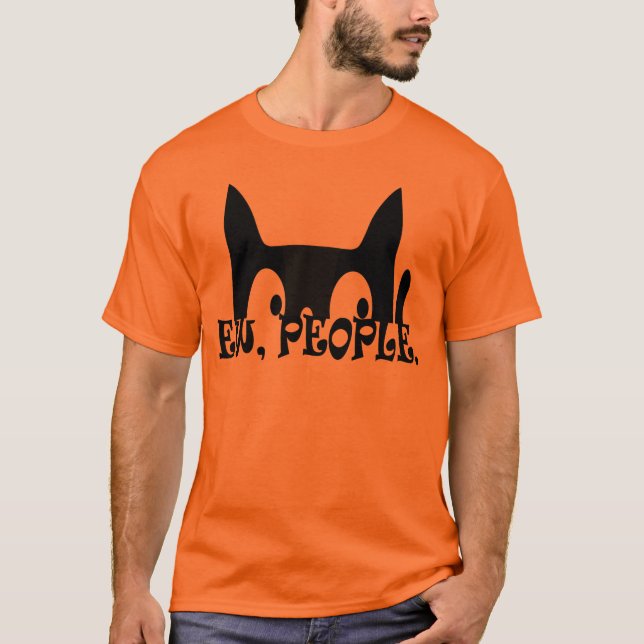 T-shirt Ew People Drôle Chat Noir (Devant)