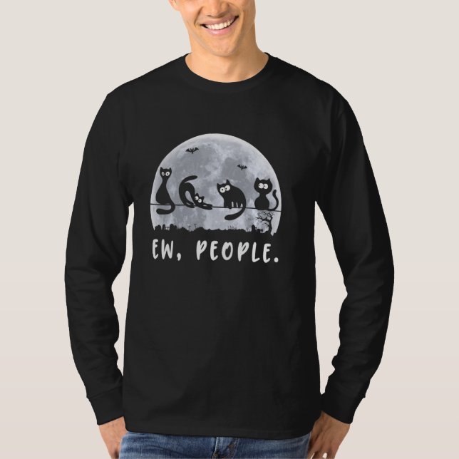 T-shirt Ew People Drôle Chat Noir Costume Halloween Cute K (Devant)