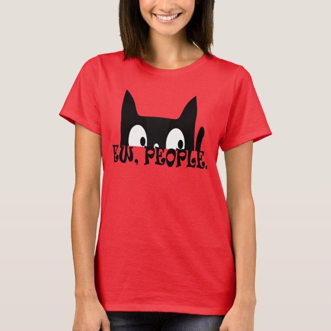 T-shirt Ew People Drôle Chat Noir Femmes (Devant)