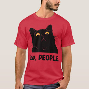 T-shirt Ew people fun Black Amoureux des chats pour femmes