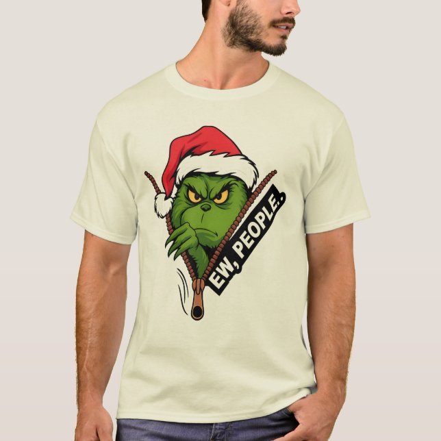 T-shirt Ew People – Funny Christmas Green Monster Shirt (Devant)