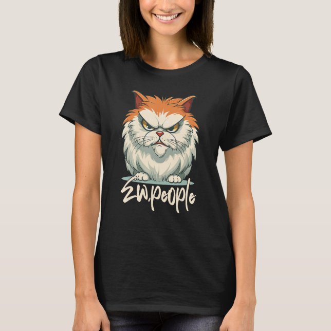 T-shirt Ew People Retro Cat  Vintage  Cat (Devant)