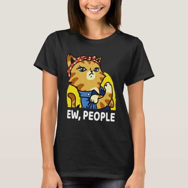T-shirt ew people  womens meowy cat  Purrrsist Cat Kitty (Devant)