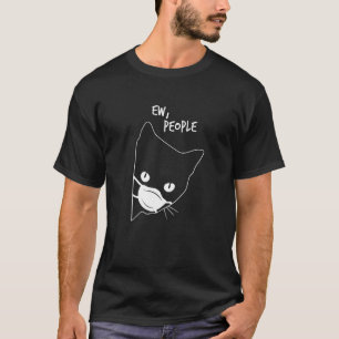 T-shirt Ew Personnes Chat Chaton Avec Masque De Protection