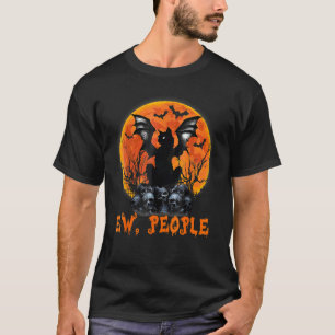 T-shirt Ew Personnes Chat Noir Chat Chat Ailes Halloween C