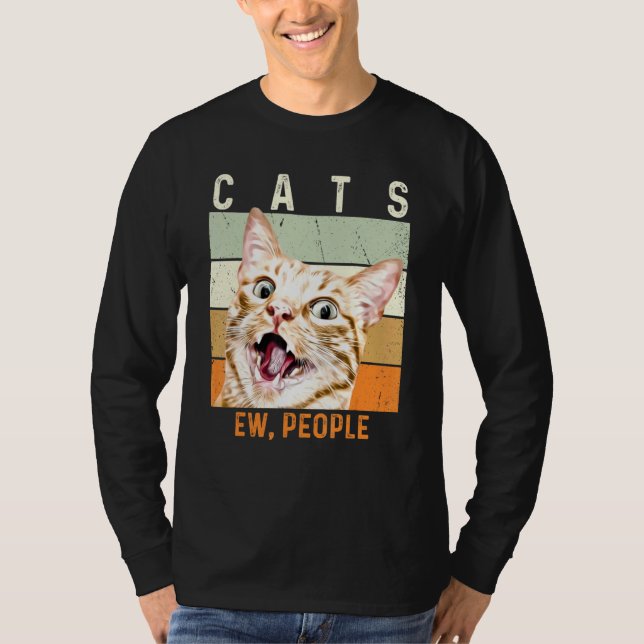 T-shirt Ew Personnes Chat Vintage (Devant)
