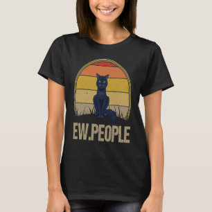 T-shirt Ew Personnes Chat Vintage Anti Social Introduire
