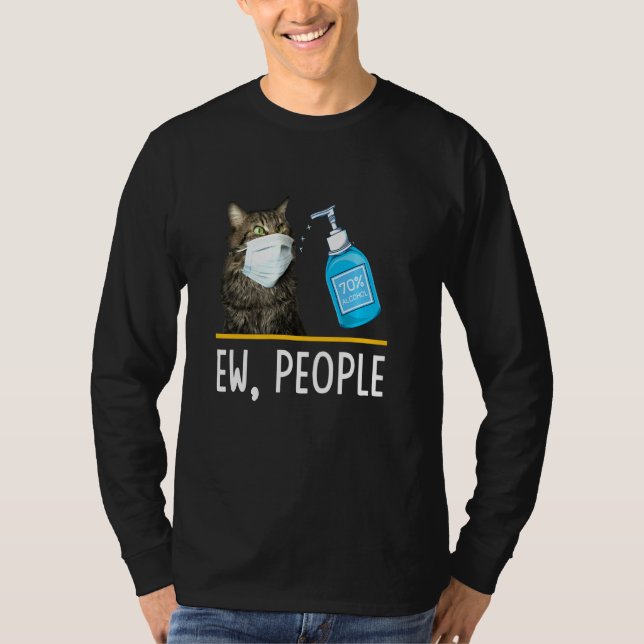 T-shirt Ew Personnes Chat Visage Masque Mignonne Animaux C (Devant)