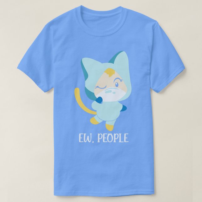 T-shirt Ew Personnes Drôle Chat Porter Masque introverti c (Design devant)