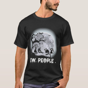 T-shirt Ew Personnes Halloween Chat Noir Sorcière Meowy Ki