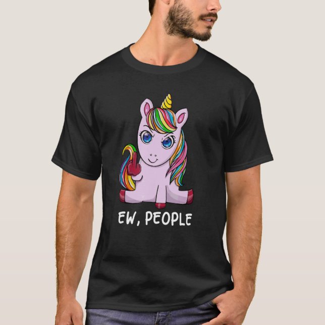 T-shirt Ew Personnes Je Déteste Personnes Antisocial Eww P (Devant)
