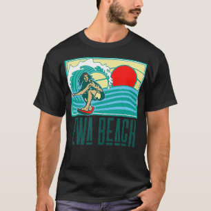 T-shirt Ewa Beach Hawaii Vintage Surfer vague Retro Graphi