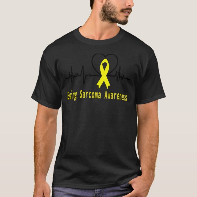 T-shirt Ewing Sarcoma Sensibilisation Heartbeat Support Ja (Devant)