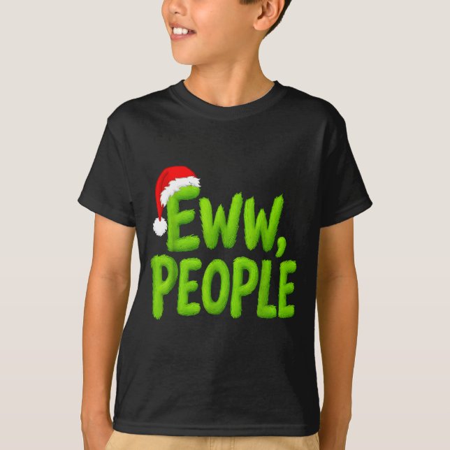 T-shirt Eww, People Santa Hat Green Funny Christmas Mens W (Devant)