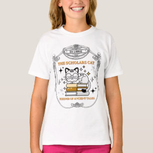T-shirt Ex Libris Chat Scolaire Dark Academia Vintage Book