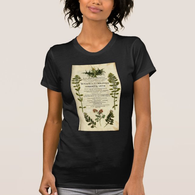 T-shirt Ex-libris de botanique antique (Devant)