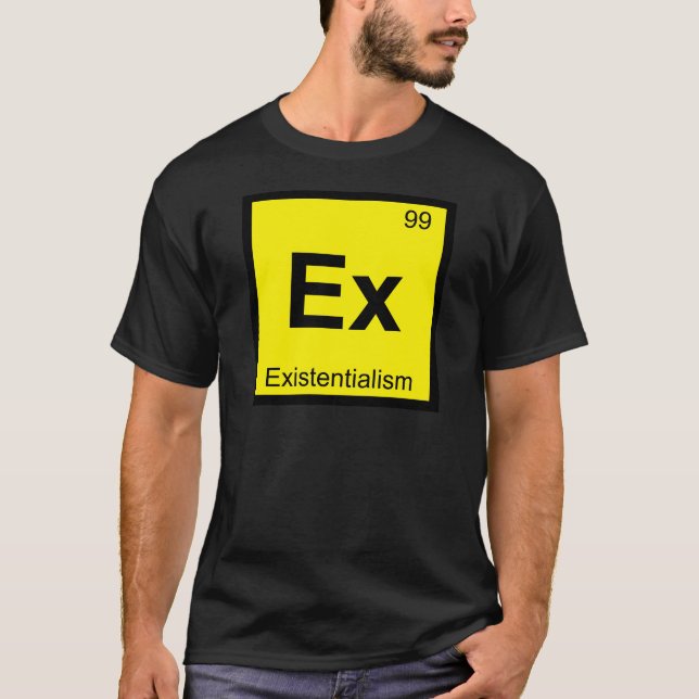 T-shirt Ex- Tableau périodique de chimie d'existentialisme (Devant)
