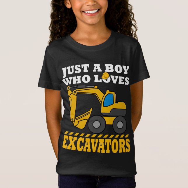 T-Shirt Excavateur Cadeaux Enfants Construction Excavateur (Devant)