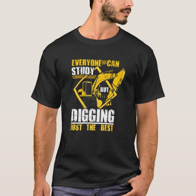 T-shirt Excavateur creuseur Construction Ouvrier Bâtiment  (Devant)