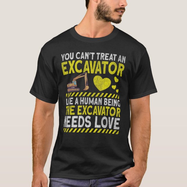 T-shirt Excavateur de machinerie lourde opérateur Digger E (Devant)