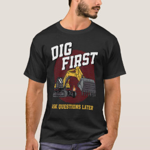 T-shirt Excavateur Ouvrier de Construction Opérateur Creux