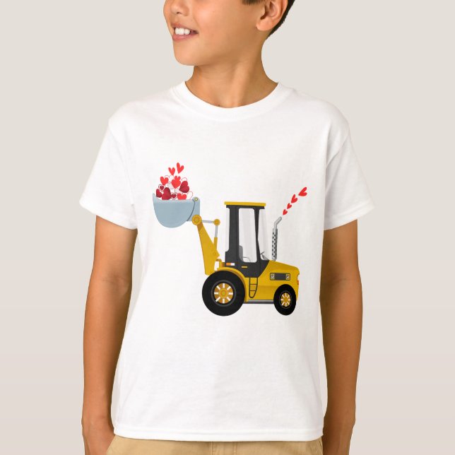 T-shirt Excavateur pour enfants avec les valentines de coe (Devant)
