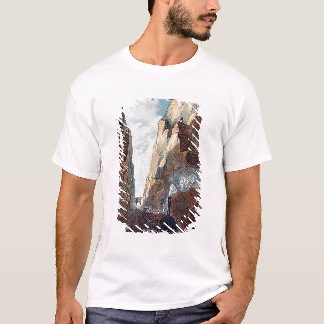 T-shirt Excavation de bâti olive, milles de (Devant)
