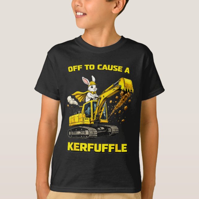 T-shirt Excavatrice de lapin prête à causer une agitation  (Devant)