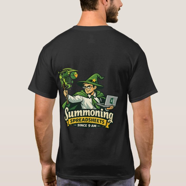 T-shirt Excel Wizard – Sorcier de feuille de calcul drôle  (Dos)