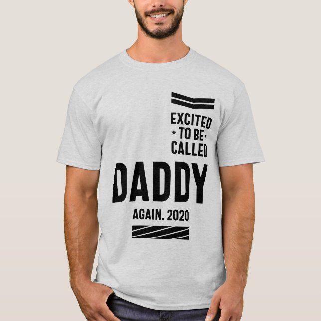 T-shirt Excité À Être Appelé Papa De Nouveau 2020 Fête des (Devant)