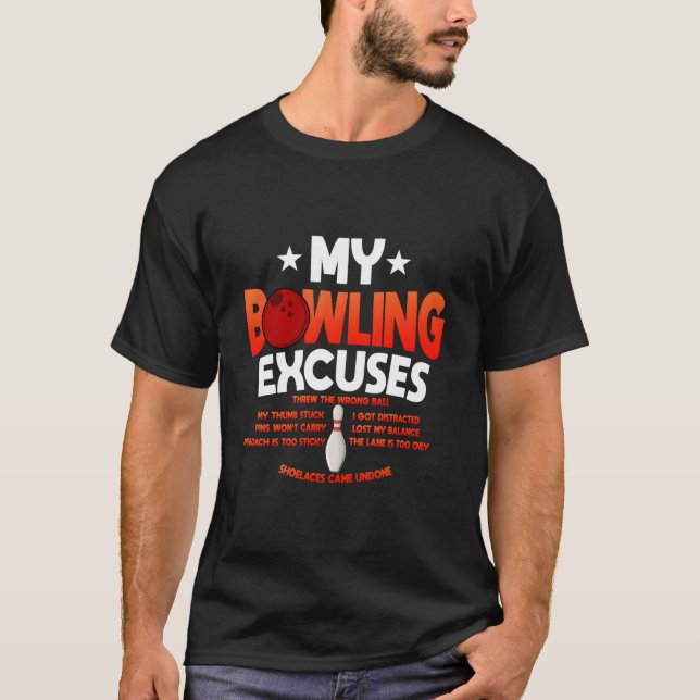T-shirt Excuses de bowling (Devant)