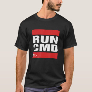 T-shirt Exécuter CMD Computer Programming Coder Tech Geeky