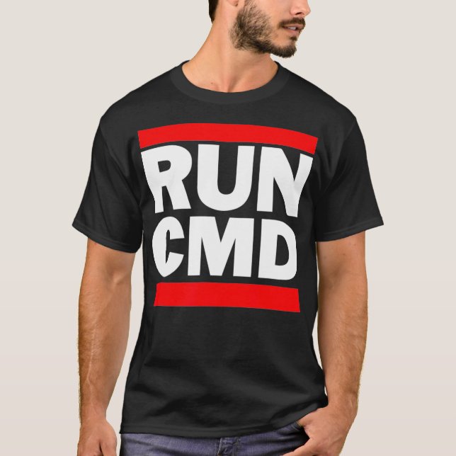 T-shirt Exécuter CMD Funny Commande Invite Programmeur Ord (Devant)