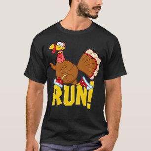 T-shirt Exécuter Drôle Thanksgiving Running 5k Race Turqui