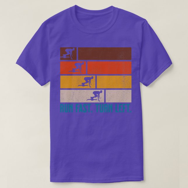 T-shirt Exécuter Fast Turn Left Sprint Dash Runners 100m 2 (Design devant)