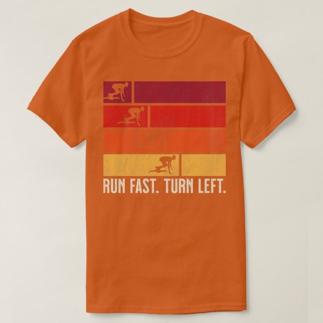 T-shirt Exécuter Fast Turn Left Sprint Dash Runners 100m 2 (Design devant)