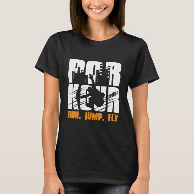 T-shirt Exécuter Jump Fly Freerunner Aimer Parkour Solde S (Devant)